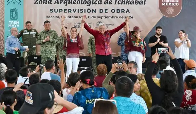 En Bacalar, presidente AMLO concluye gira por el sureste desde zona arqueológica de Ichkabal
